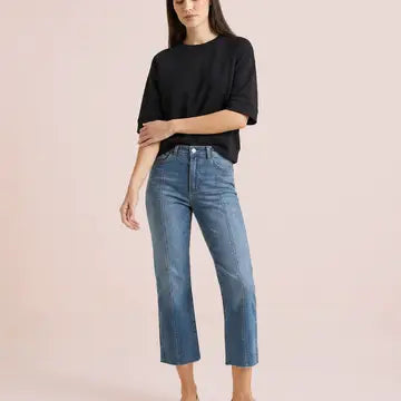 Front Seam Cropped Denim