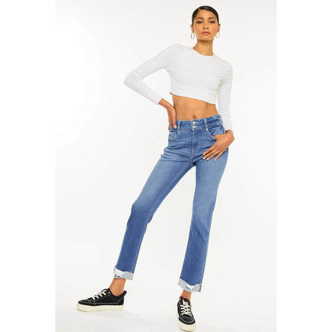 High Rise Slim Straight Jeans