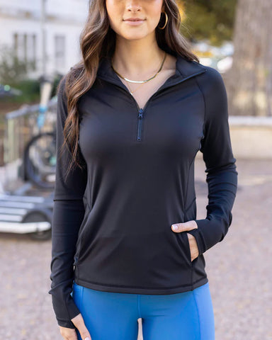 Black Best Athletic Quarter Zip Top