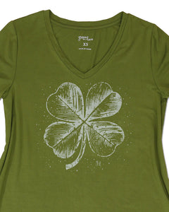 Four Leaf Clover VIP Favorite Perfect V-Neck Graphic Tee | St. Patrick’s Day Graphic Tee