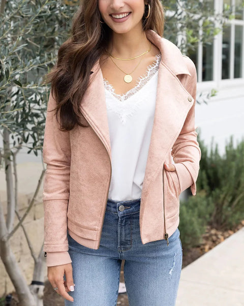 Move Free Leather Like Black Moto Jacket