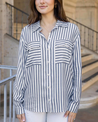 Seaside Striped Button Down Shirt