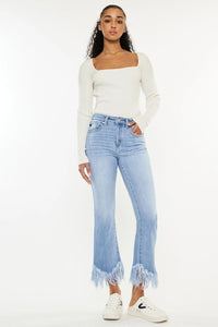 High Rise Cropped Bootcut Jeans