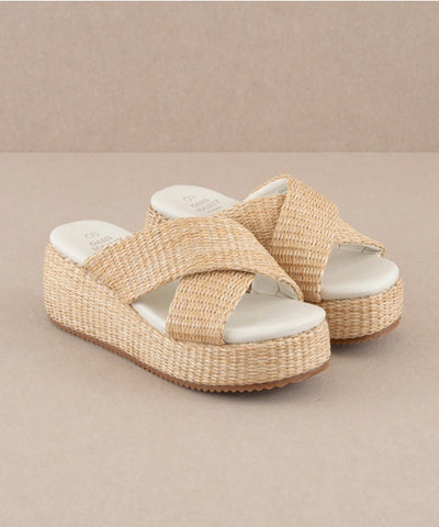 The Fresno Natural | Raffia Platform Summer Sandal