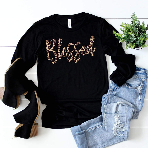 Blessed Leopard Long Sleeve Tee