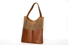 Oak River - Field Tan Waxed Canvas and Leather Exclusive Tote