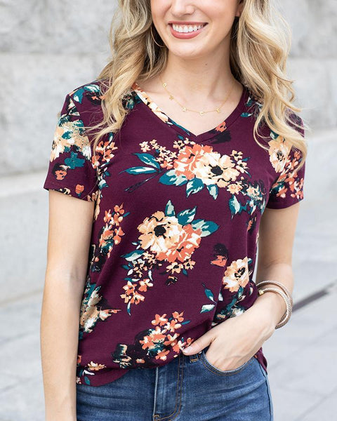 perfect v-neck tee in fashion prints