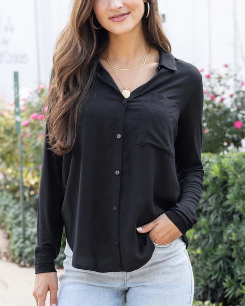 Stretch-Fit Button Up Top